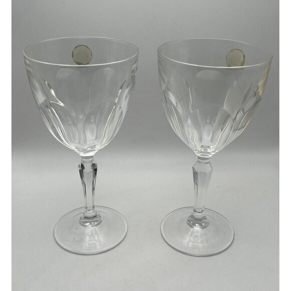 Vintage Cristal d’Arques France Wine Glasses Set of 2 6oz Cut Crystal - Picture 5 of 5